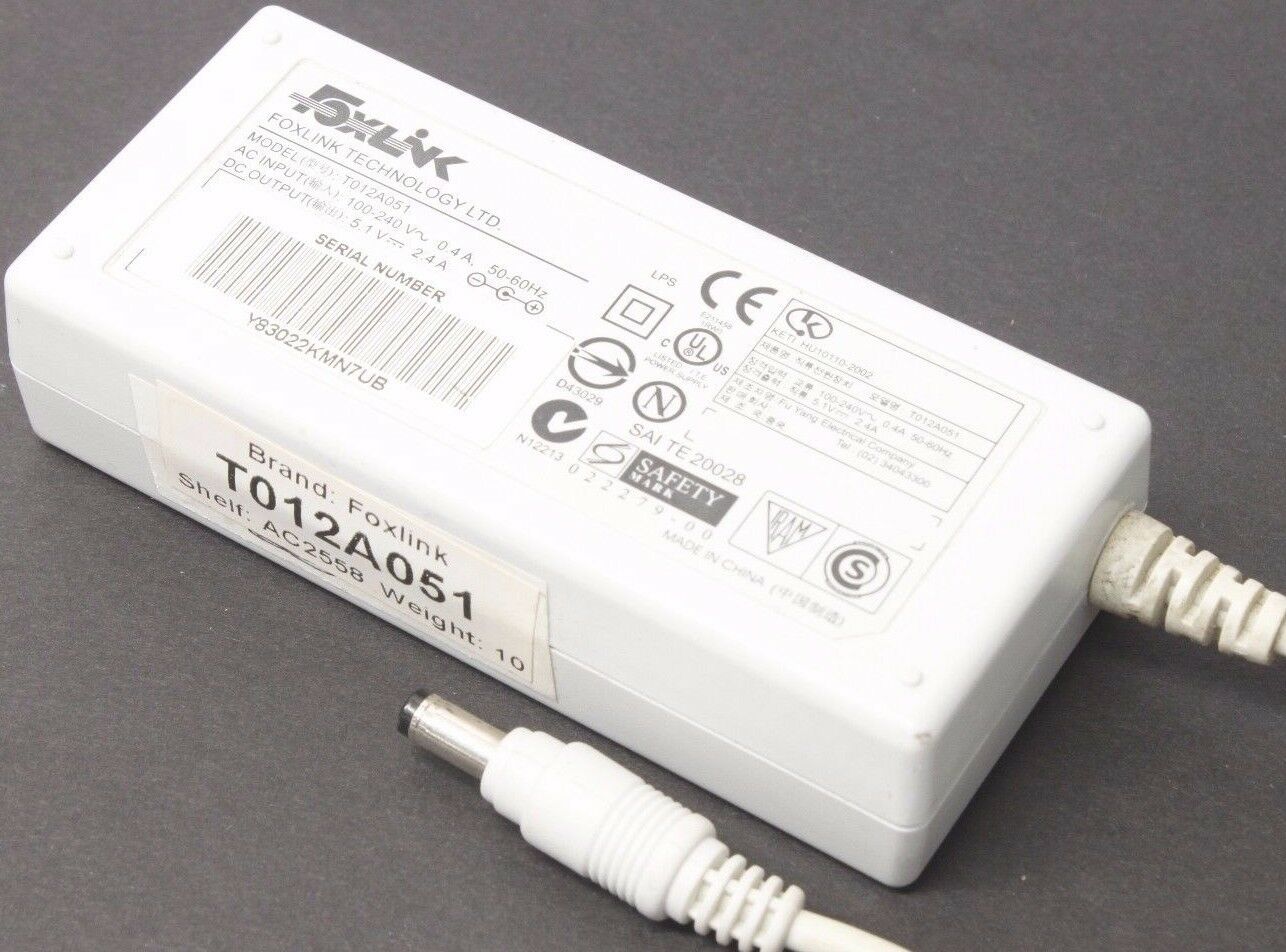 Foxlink AC DC Power Supply Adapter Charger Output 5.1V 2.4A Brand: FOXLINK Type: Adapter MPN: Does Not